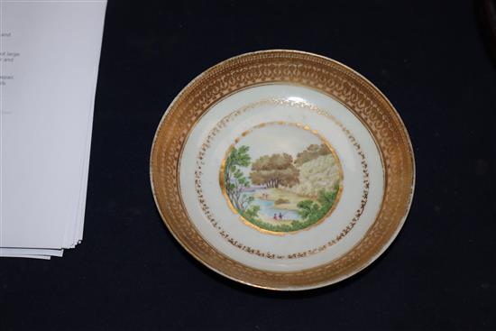 An 18th century Chinese tea bowl and saucer, Empire decoration